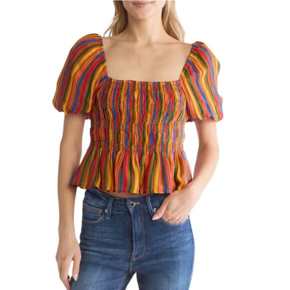 MOTHER The Hey Now Stripe Top Size Medium NWT - Picture 5 of 5